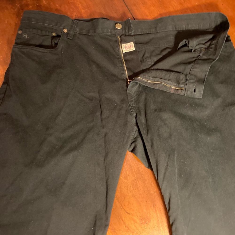 Classic Polo Ralph Lauren black chinos tailored fit zip button closure